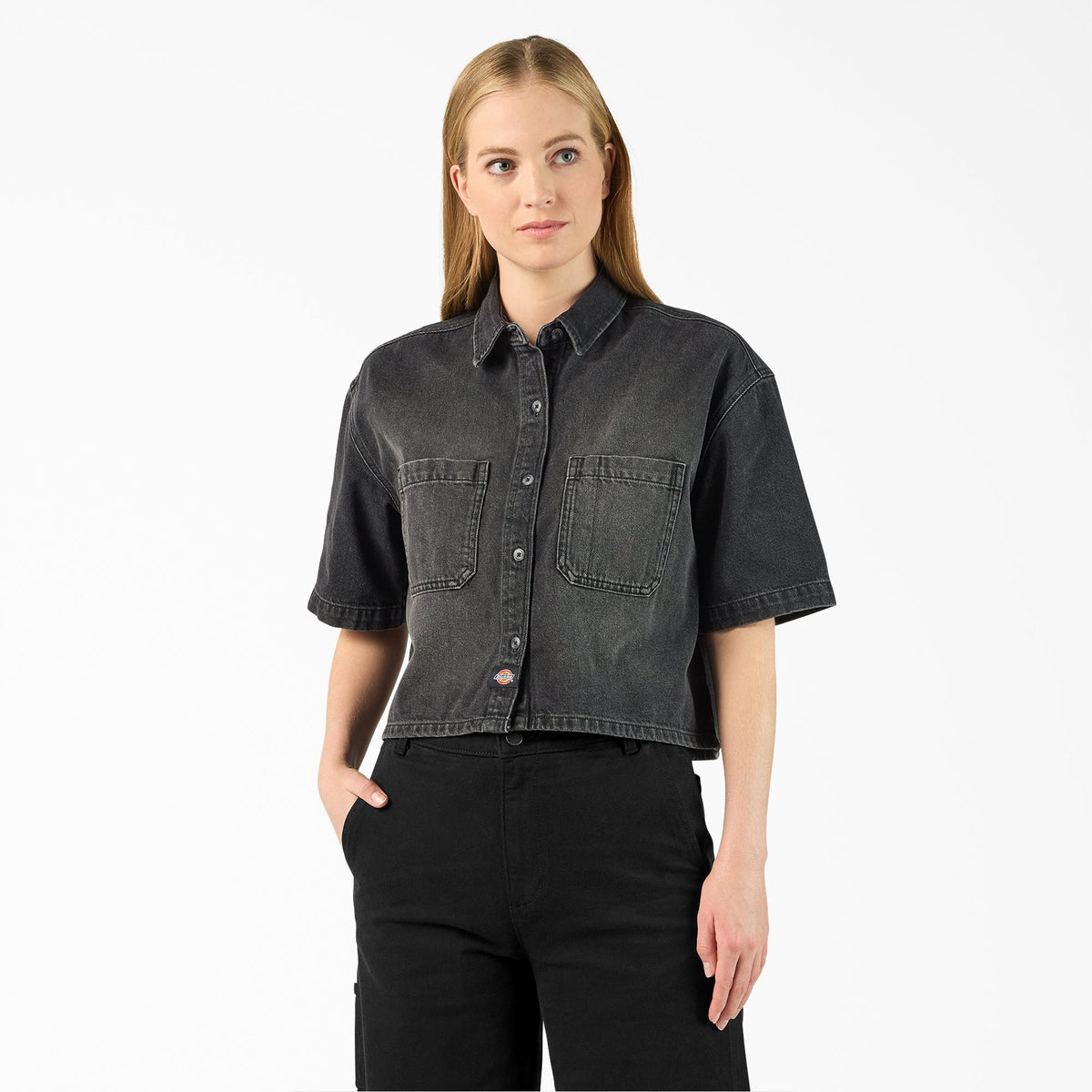 Women's Cropped Denim Work Shirt | Dickies Women|Sale